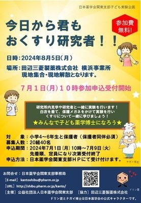 子ども実験企画2024「今日から君もおくすり研究者！！」