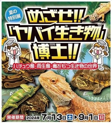 夏の特別展 めざせ!!「ヤバイ生き物」博士!!～ハチュウ類・両生類・毒をもつ生き物の世界～