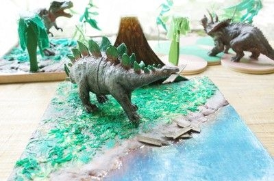 夏休み限定　木工クラフト　恐竜ジオラマ作り