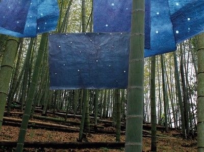 阿波藍＋草月流いけばな展「藍色の空に舞うホタル」