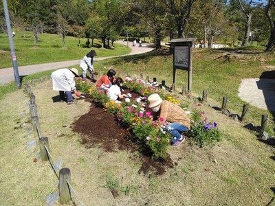 花いっぱい大作戦の会 ～アサガオ棚の撤去～